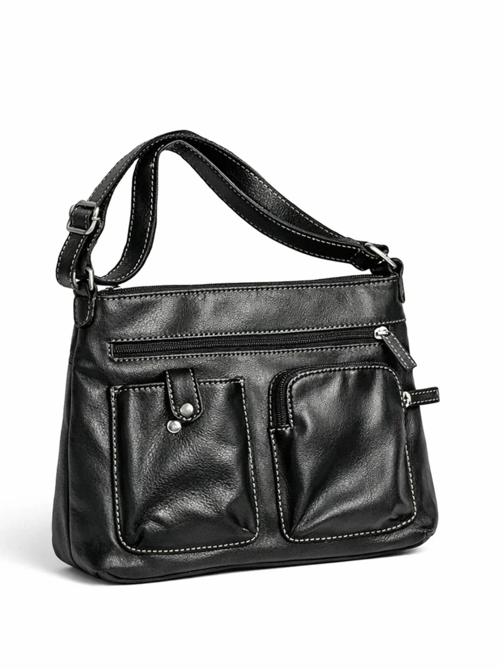 relic faux black leather crossbody purse